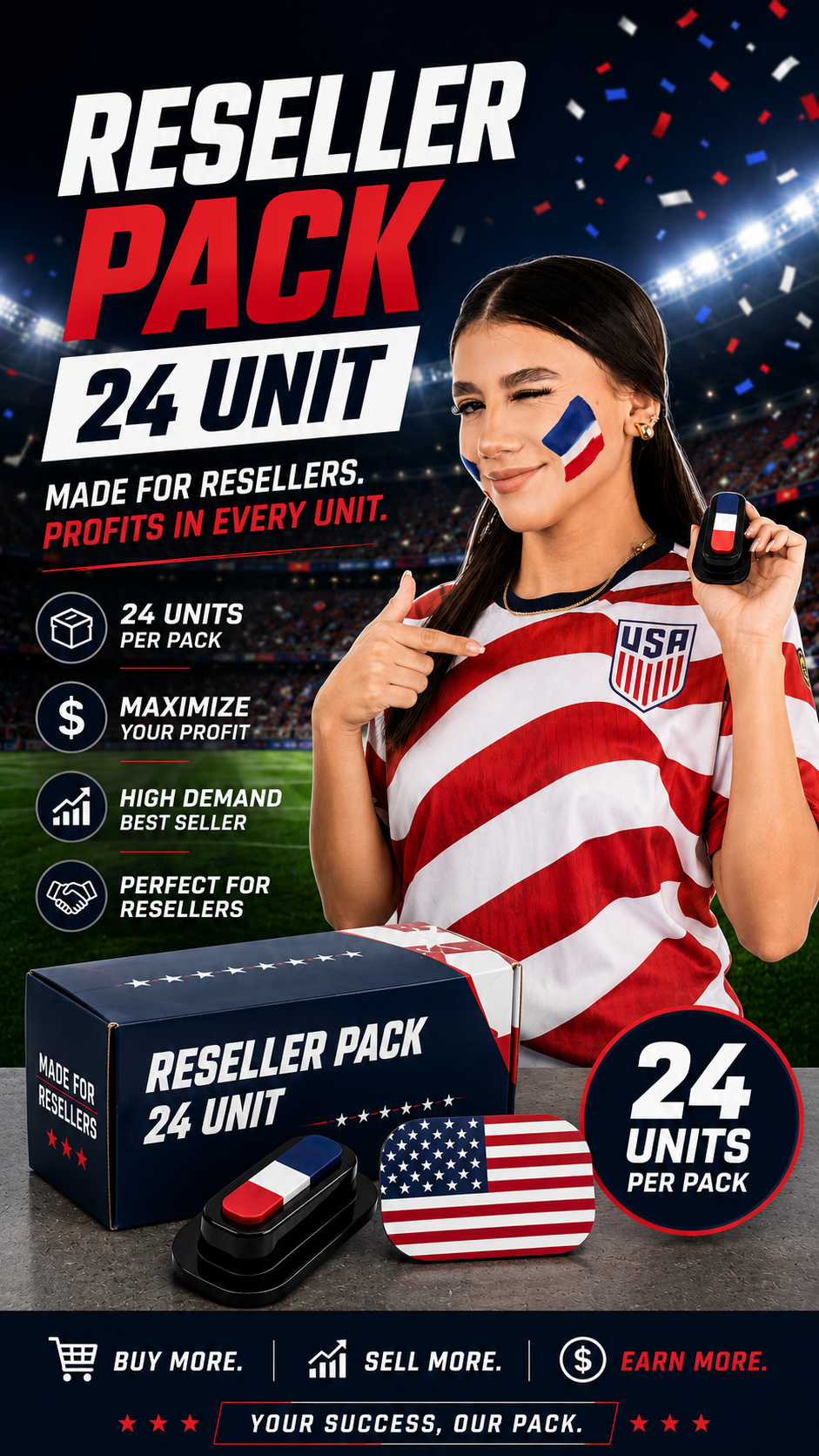 Fan Pack – 24 Face Paint Swipe Stick (Most Popular)