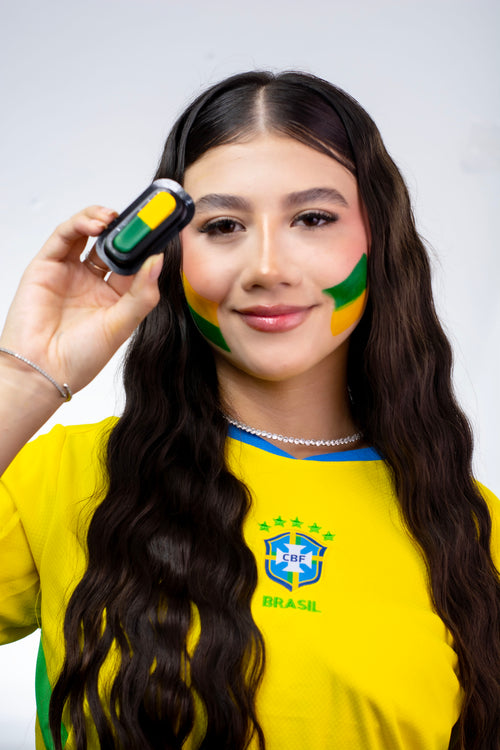 Brazil Flag Face Paint Stamp — FIFA World Cup 2026