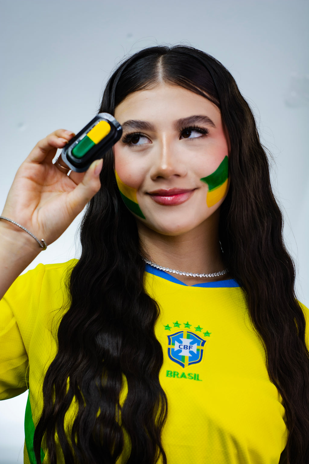 Brazil Flag Face Paint Stamp — FIFA World Cup 2026