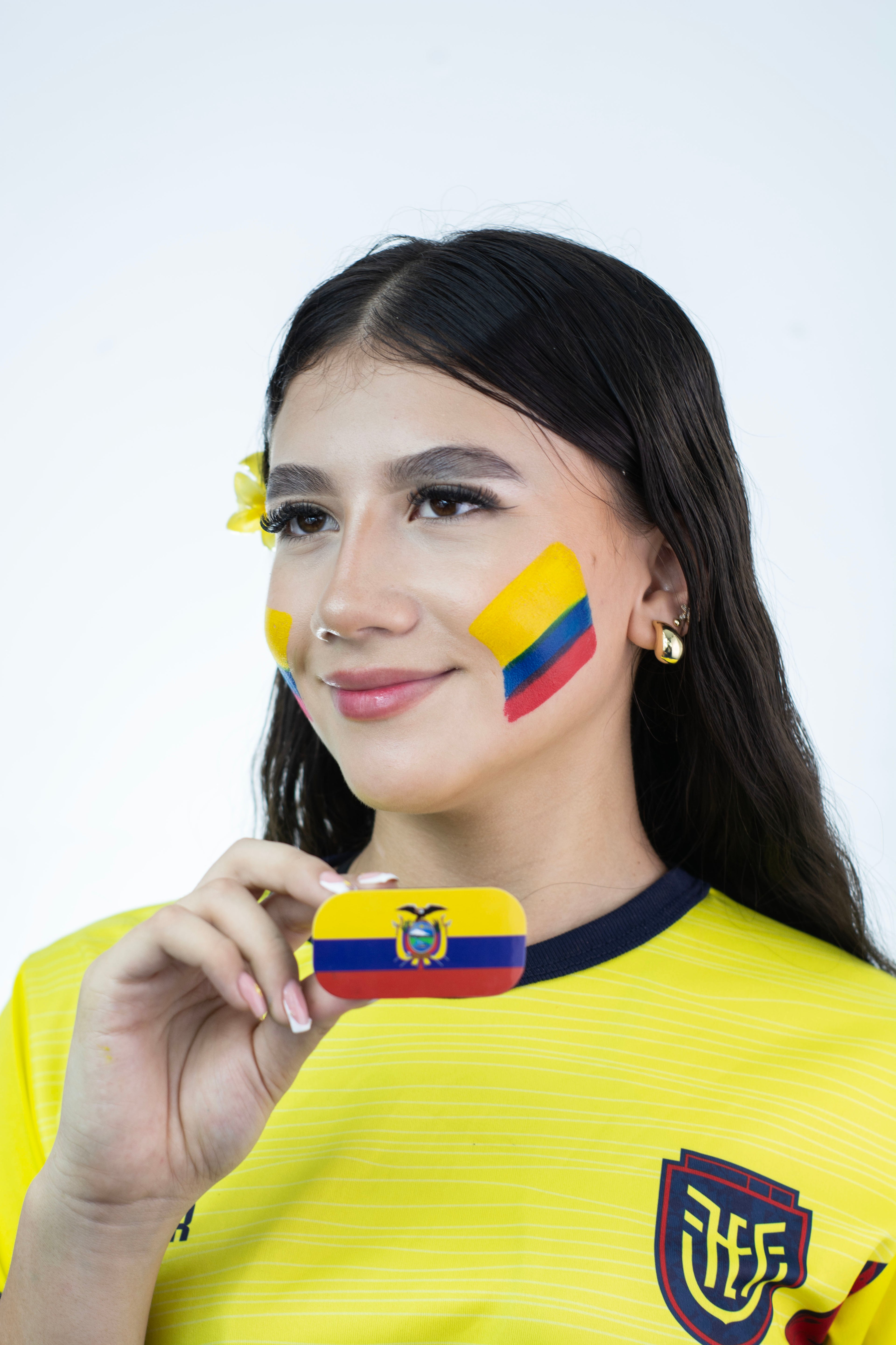 Ecuador Flag Face Paint Stamp — FIFA World Cup 2026